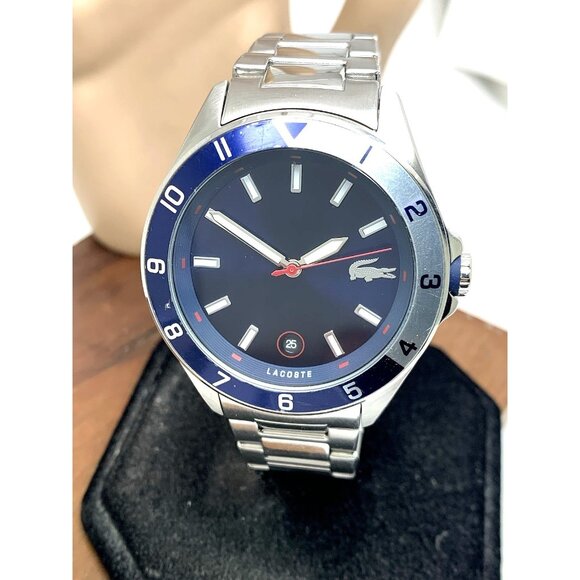 Lacoste Men's Watch 2011127 Tiebreaker Quartz Blue Dial Stainless Steel 43mm - Picture 1 of 13